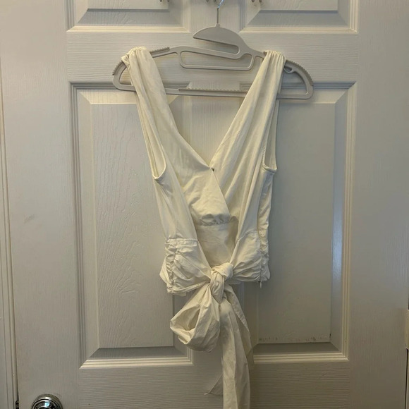 Sunday in Brooklyn Wrap-Front Blouse white S - Picture 3 of 7